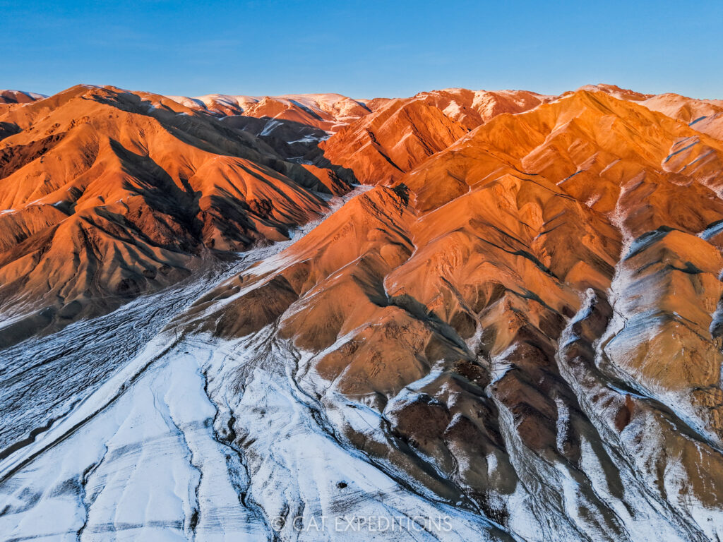 Altai Mountains in winter in Mongolia during our snow leopard photo tour in 2025
