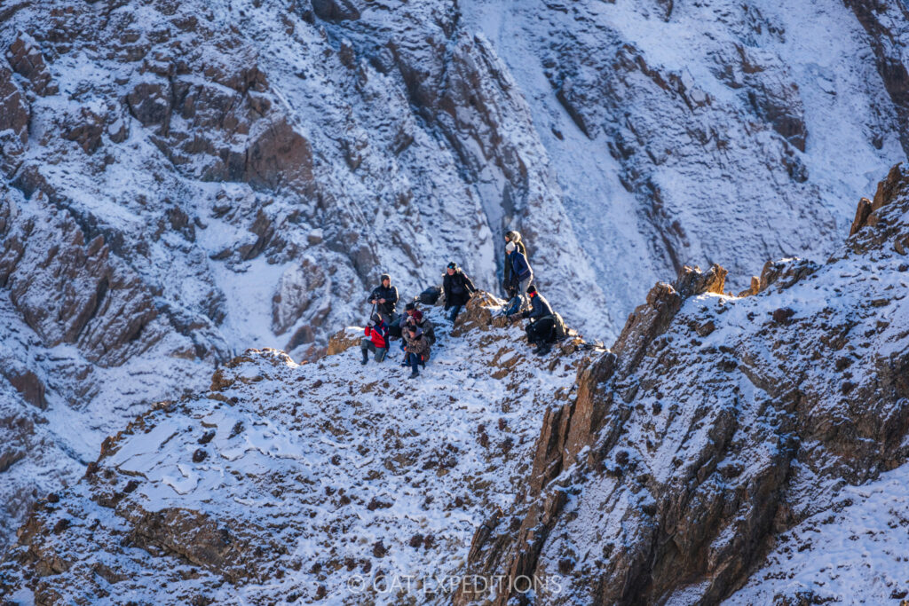 Our snow leopard photo tour guests during our 2025 photo tour in Mongolia